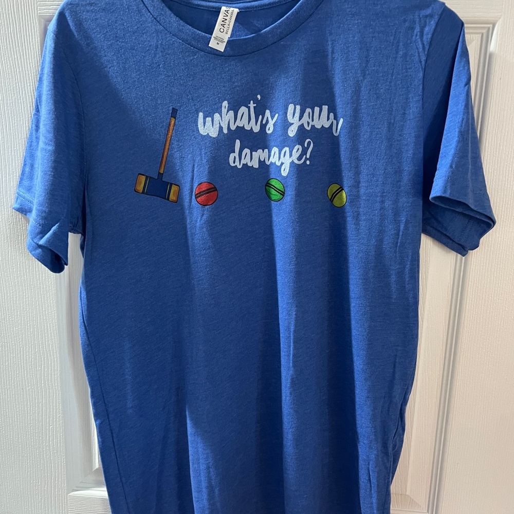Bella Canvas Blue Tee with Colorful Graphic Heathers movie quote